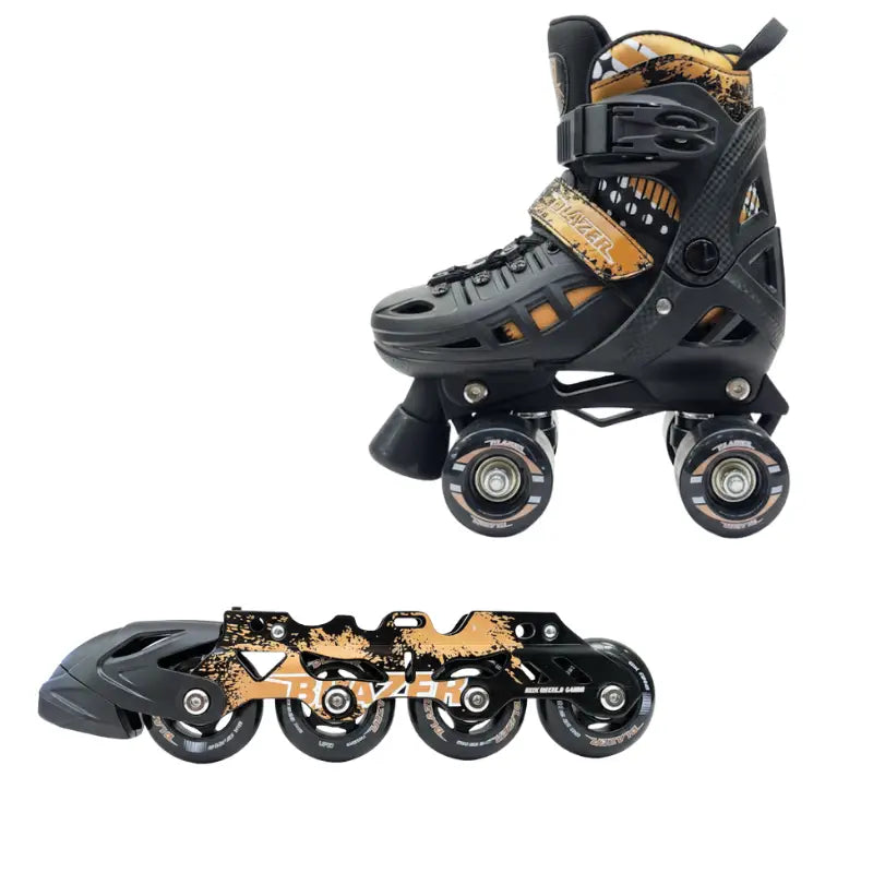 Patines Ajustables Blazer 2 en 1 - S/ 19.5-21.5 / NEGRO DORADO - Patines