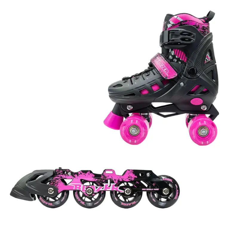 Patines Ajustables Blazer 2 en 1 - S/ 19.5-21.5 / NEGRO ROSA - Patines