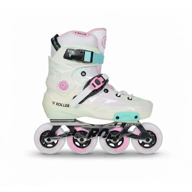 Patines Vroller - 23.5 / Blanco/Perla/Led - Patines