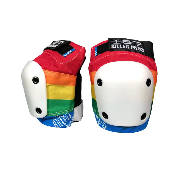 187 Killer Pads - Knee Pro - S / Arcoiris - Protecciones para patinaje sobre ruedas y en línea