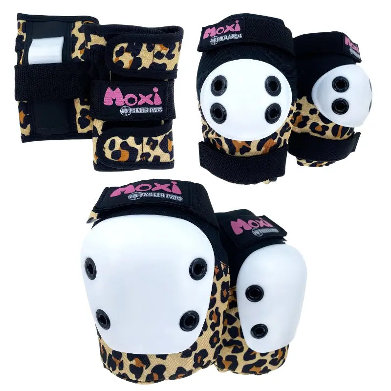 187 Killer Pads - Moxi Leopardo / Junior Protecciones para patinaje sobre ruedas y en línea