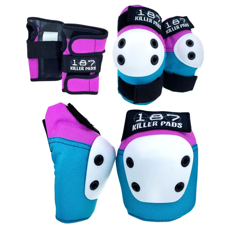 187 Killer Pads - Pink/Teal - Protecciones para patinaje sobre ruedas y en línea