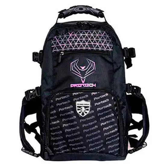 Mochila para patines Flying Eagle modelo Portech - Negro/Rosa Mochilas