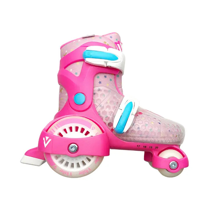 Patines Entrenadores Ajustables V-Roller - 14 17.5 / Rosa/Azul