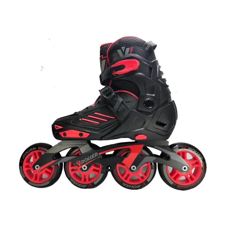 Patines VROLLER Ajustables 90 / 100 - Negro/ rojo 21-23