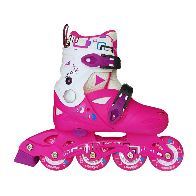 Set de Patines Ajustables Sweet Rocket Modelo: jR Infantiles - 17-20 / Rosa